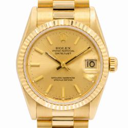 Rolex Datejust 31MM 68278 18Kt Yellow Gold Watch